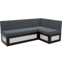 Угловой кухонный диван Mebel-Ars Нотис R 207х82х132 см велюр серо-синий HB-178 26