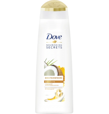 Шампунь Dove Nourishing secrets Восстановление кокос и куркума, увлажняющий, питательный, для сухих волос, для поврежденных волос, для тонких волос, для ежедневного применения, 250 мл