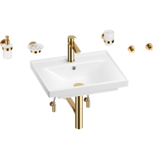 Комплект Wellsee FreeDom 201006873 глянцевый белый, золото, 9 в 1