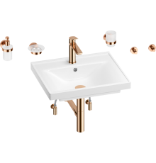 Комплект Wellsee FreeDom 201006874 глянцевый белый, розовое золото, 9 в 1
