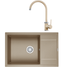 Комплект Мойка кухонная KRONA Flugel WRL780-500 1 78х50 см, sand + Смеситель Wasser H265 1 sand