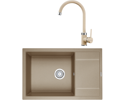Комплект Мойка кухонная KRONA Flugel WRL780-500 1 78х50 см, sand + Смеситель Wasser H265 1 sand