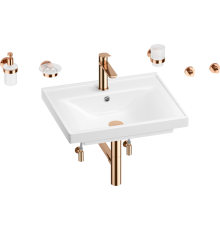Комплект Wellsee FreeDom 201006924 глянцевый белый, розовое золото, 9 в 1