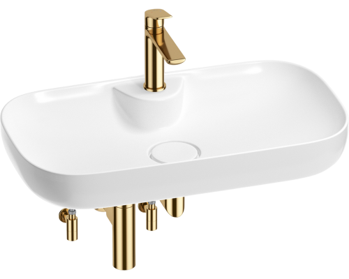 Комплект Wellsee Croquis 2.0 201004143 глянцевый белый, золото, 5 в 1