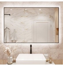 Зеркало Benetto Позитано 120x80, с подсветкой, черное матовое