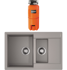 Комплект Мойка кухонная Omoikiri Daisen 78-2T-GR leningrad grey + Измельчитель Nagare slim 1250