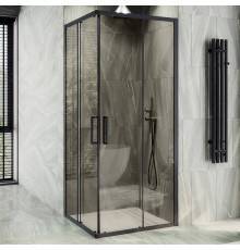 Душевой уголок Maybahglass MGY-1323-6 90 см, профиль черный, стекло прозрачное
