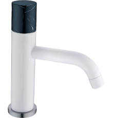 Смеситель для раковины Boheme Stick 121-W-MR-B белый, черный мрамор