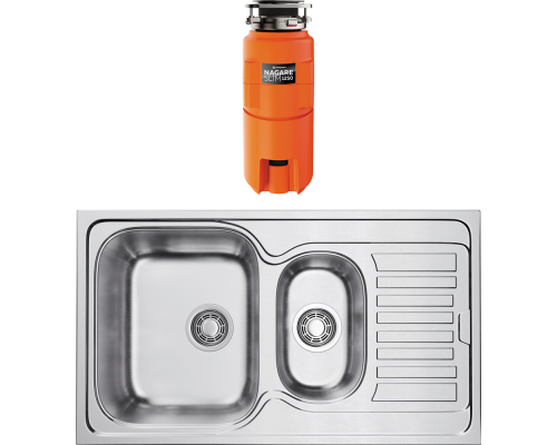 Комплект Мойка кухонная Omoikiri Kashiogawa 86-2 + Измельчитель Nagare slim 1250