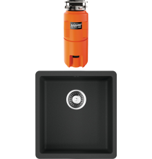 Комплект Мойка кухонная Omoikiri Kata 40-U-BL черная + Измельчитель Nagare slim 500