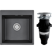 Комплект Мойка кухонная Paulmark Kante 50 PM105152-BL черный + Измельчитель Bone Crusher BC 810-SL Slim Line