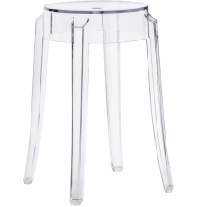 Табурет Woodville Rainis white, прозрачный