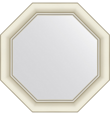 Зеркало Evoform Octagon BY 7430 51х51 белый с серебром, в багетной раме