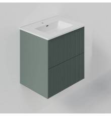 Тумба с раковиной La Fenice Terra Twin 60 подвесная, grigio, раковина Slim Line 60 см