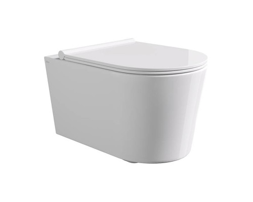 Alice Form Унитаз 50х35см., подвесной, безободковый, без сиденья и крышки, цвет: белый глянцевый. 22300101,  FIX10