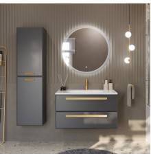 Мебель для ванной комнаты Cezares Eco 75 2 ящика, ручки сатиновое золото, grafito