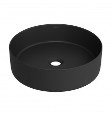 Накладная раковина для ванной комнаты Wellsee Coax 323508000: круглая раковина, ширина умывальника 36 см, цвет матовый черный