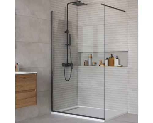 Душевая перегородка BelBagno Kraft 110 см, профиль матовый черный