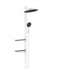 Hansgrohe Showerpipe Душевая система 1jet (верхний душ, штанга, ручной душ, полочки), цвет: белый матовый. 26842700
