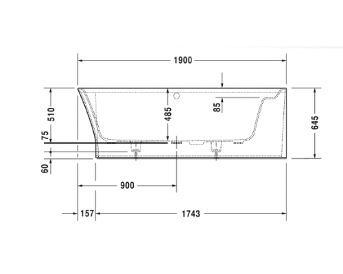 Bathtub Cape Cod Ванна угол справа 190x90см с бесшовной панелью и ножками, с одним наклоном для спины, цвет: белый. 700363000000000,  792208000001000