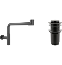 Комплект Wellsee Drainage System 182125002 с донным клапаном без перелива, матовый черный