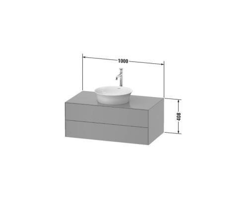 Duravit White Tulip Тумбочка подвесная 100x55х40.8см., раковина, 2 ящика, цвет: белый высокоглянцевый. WT498608585,  2362430079