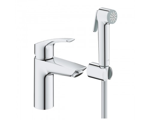 Grohe 23 124 003 Eurosmart Смеситель для раковины 92 мм, гладкий, с гигиеническим душем 23124003Gr