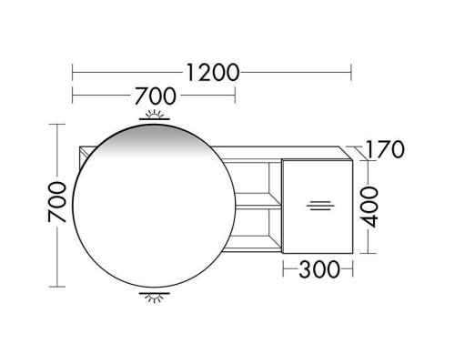 Burgbad Coco Зеркальный шкаф с подсветкой 120x70x17 см, цвет: серый. SPIK120 L F2841