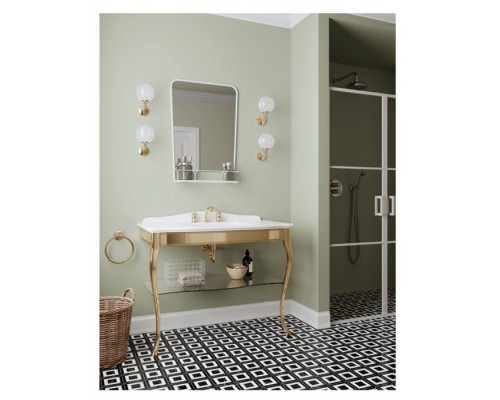 DevonDevon Jacqueline Декоративная структура 108х58.2см, с раковиной на 1 отв. под смеситель, напольная, цвет: золото/белая керамика. DEJACQ1FBIOTTR DevonDevon Jacqueline Декоративная структура 108х58.2см, с раковиной на 1 отв. под смеситель, напольная, цвет: золото/белая керамика. DEJACQ1FBIOTTR