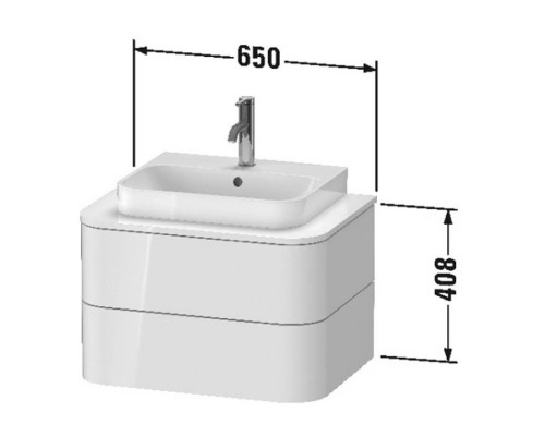 Duravit Happy D.2 Plus Тумба подвесная 65x55х40.8см, с раковиной и 2 ящиками, цвет: stone grey satin matt. 2360500000,  HP496009292,  HP031B08080