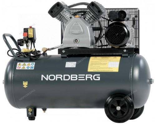 Компрессор поршневой с ременной передачей 220В, ресив. 100л, 420л/мин NORDBERG NCP100/420A