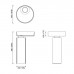 Moma Tower Oyster Раковина напольная D50х90см., без отв., цвет: White Stonage. TOY0150K