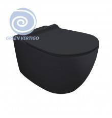 Simas Vignoni Унитаз подвесной 56х36,5см., безободковый, смыв TORNADO (green vertigo), цвет: antracite matt. F85,  VI18VERT antracite  matt