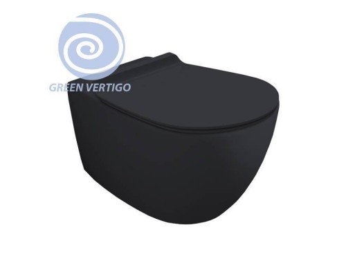 Simas Vignoni Унитаз подвесной 56х36,5см., безободковый, смыв TORNADO (green vertigo), цвет: antracite matt. F85, VI18VERT antracite matt Simas Vignoni Унитаз подвесной 56х36,5см., безободковый, смыв TORNADO (green vertigo), цвет: antracite matt. F85, VI18VERT antracite matt