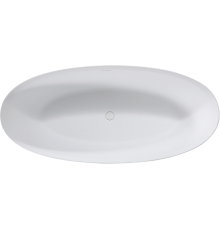 Овальная ванна из искусственного камня Vincea VBT-4S01MW 170x75 см, матовая белая, отдельностоящая, со сливом-переливом, с донным клапаном