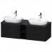 Duravit D-Neo Тумбочка подвесная 140х45.9x55см., 2 раковины, 2 ящика, цвет: Black Oak. 2372600070, DE4950B1616