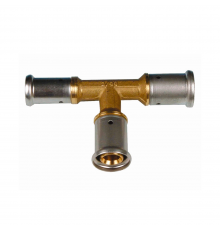 Тройник переходной уменьшенный с двух сторон, латунь пресс, 26x16x20, HENCO 11P-261620