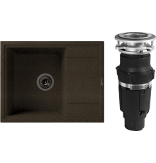 Комплект Мойка Florentina Липси 650 коричневая + Измельчитель Bone Crusher BC 610-AS