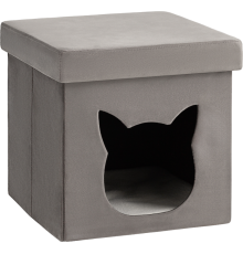 Пуф Stool Group Store Pet велюр антрацитовый, с домиком для животных