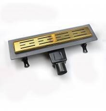Душевой трап (лоток) RGW Drain Leo 30Gb, золото brush, 40 см