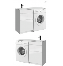 AQ DU01052N Duet Тумба под умывальник напольная, с 2 ящиками, 535х492х882 мм, белый DU01052N