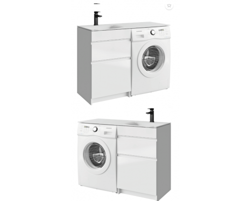 AQ DU01052N Duet Тумба под умывальник напольная, с 2 ящиками, 535х492х882 мм, белый DU01052N