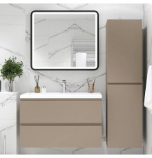 Мебель для ванной комнаты Art Max Bianchi 100 подвесная, капучино матовый, белая раковина