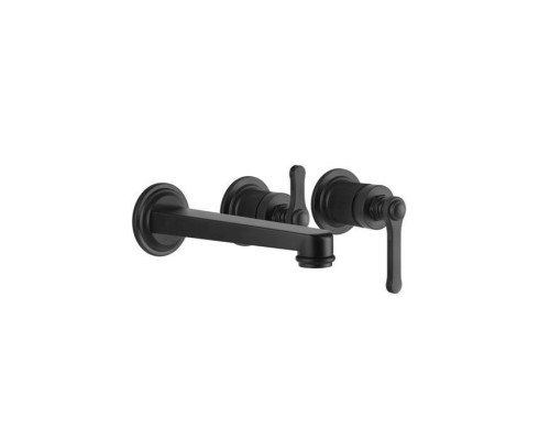 Gessi Venti20 Смеситель для ванны встраиваемый, однорычажный, с переключателем на 2 положения, внешняя часть, цвет: черный матовый. 65042#299