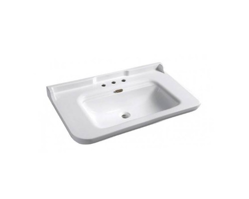 Kerasan Waldorf Раковина 100х55 см, 3 отв., керамическая, цвет: белый/бронза. 811393br,  4142K1bi/cr*3