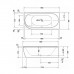 Duravit Darling New  Ванна 190х90x60см, пристенная, акриловая, угол справа, с панелью и ножками,с 2 наклонами для спины, цвет: белый. 700247000000000