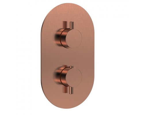 AQM8806BC Siena Встраиваемый термостат на 3 потр. в комплекте с внутр. частью, медь шлифованная AQM8806BC