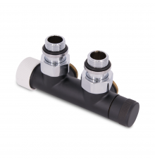 Узел нижнего подключения термостатический SR Rubinetterie угловой 1/2 х3/4 Е Чёрный матовый (левый) 0685-1500VCES