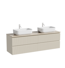Тумба с раковиной Sancos Snob T 160, beige soft, столешница бежевая TT160A2X, раковина CN5043