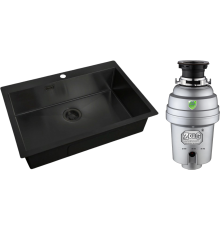 Комплект Мойка кухонная Zorg Light ZL R 750510 GRAFIT + Измельчитель Inox D ZR-56 D